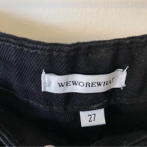 WEWOREWHAT women’s black rigid denim mom jeans in jet black size 27 NEW - Picture 6 of 8